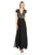 Aidan Mattox - Aidan by MN1E200675 Lace V-neck Chiffon A-line Dress Special Occasion Dress 0 / Black Nude