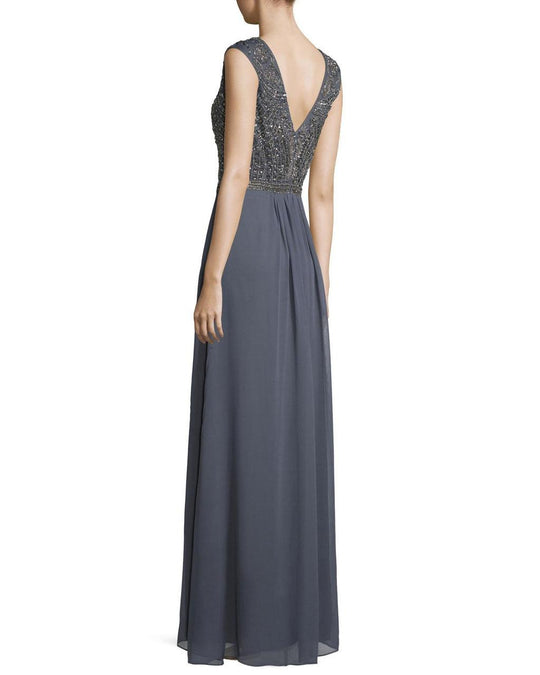 Aidan Mattox - Embellished Bateau Neck Dress 54466960