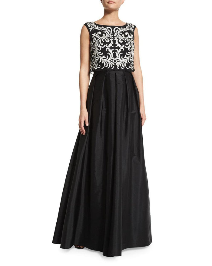 Aidan Mattox - Embroided A line Long Dress 54470750 Special Occasion Dress 0 / Black