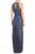 Aidan Mattox Halter Cutout High Slit Sheath Gown 54474110 - 1 pc Steel Blue In Size 10 Available CCSALE 10 / Steel Blue