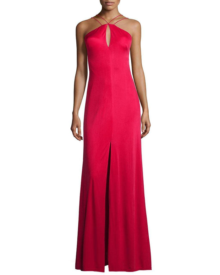Aidan Mattox - Halter Neck Jersey Dress 54470480 Special Occasion Dress 0 / Ruby