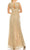 Aidan Mattox - MD1E200858 V Neck Lace Mid Slit Dress Evening Dresses