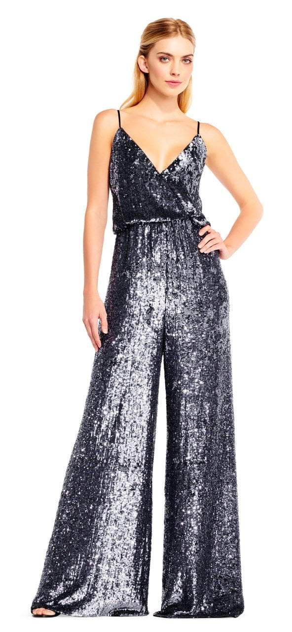 Aidan Mattox MD1E201690 Sleeveless Allover Sequined Jumpsuit