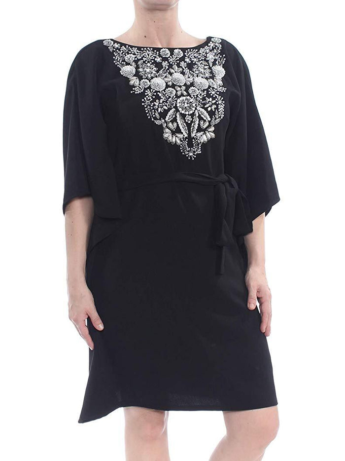 Aidan Mattox - MD1E202714 Bateau Neckline Embellished Short Dress Special Occasion Dress 00 / Black