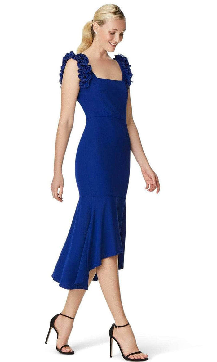 Aidan Mattox MD1E206045 - Ruffled Sleeve High Low Dress Special Occasion Dress 0 / Royal Sapphire