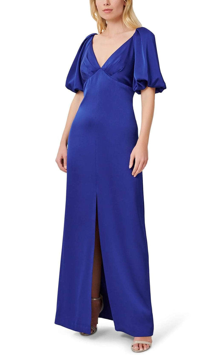 Aidan Mattox MD1E207009 - Puffed Sleeve Satin Evening Gown Mother Of The Bride Dresses 4 / Royal Sapphire