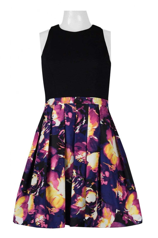 Aidan Mattox - MN1E201989 Halter Multicolored Pleated A-line Dress