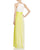 Aidan Mattox Pleated Brocatelle Halter Dress MN1E200900 - 1 pc Lemon In Size 6 Available CCSALE 6 / Lemon