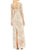 Aidan Mattox - Sheer Embroidered Lace Gown MD1E201009 - 1 pc BlushMulti in Size 10 Available CCSALE 10 / BlushMulti
