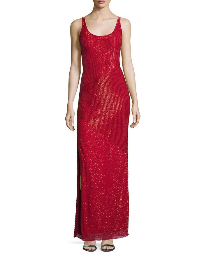 Aidan Mattox - Sleeveless Beaded Dress 54469860 Special Occasion Dress 0 / Ruby