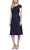 Alex Evenings - 1121570 Sequined Rosette Lace A-line Dress Cocktail Dresses 16 / Navy