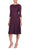 Alex Evenings - 1121796 Scallop Lace Top Tea Length Chiffon Dress Mother of the Bride Dresses 18 / Deep Plum