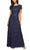 Alex Evenings - 112788 Soutache Lace Sequin Short Sleeve A-Line Gown Mother of the Bride Dresses 6 / Navy