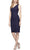 Alex Evenings - 134005 Faux Surplice Fitted Dress with Jewel Accent Cocktail Dresses 2 / Navy