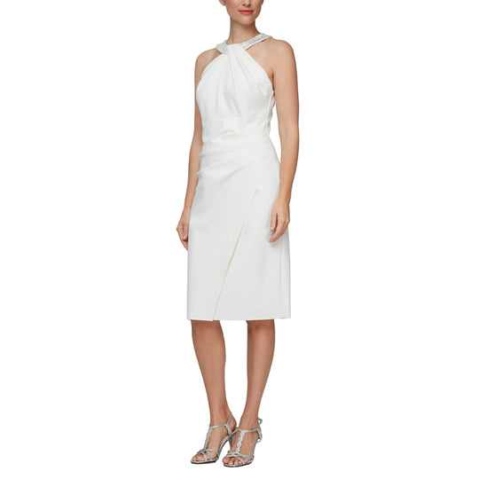 Alex Evenings - 134165 Beaded Halter Neck Fitted Cocktail Dress