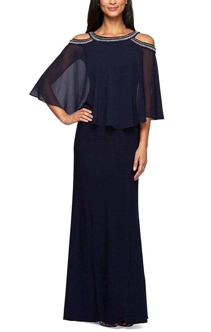 matte jersey evening dresses Alex Evenings Petite Long Matte Jersey Jacket Dress - Black