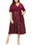 Alex Evenings - 4121465 Surplice V-Neck Plus Size Rosette Dress Cocktail Dresses 14W / Merlot