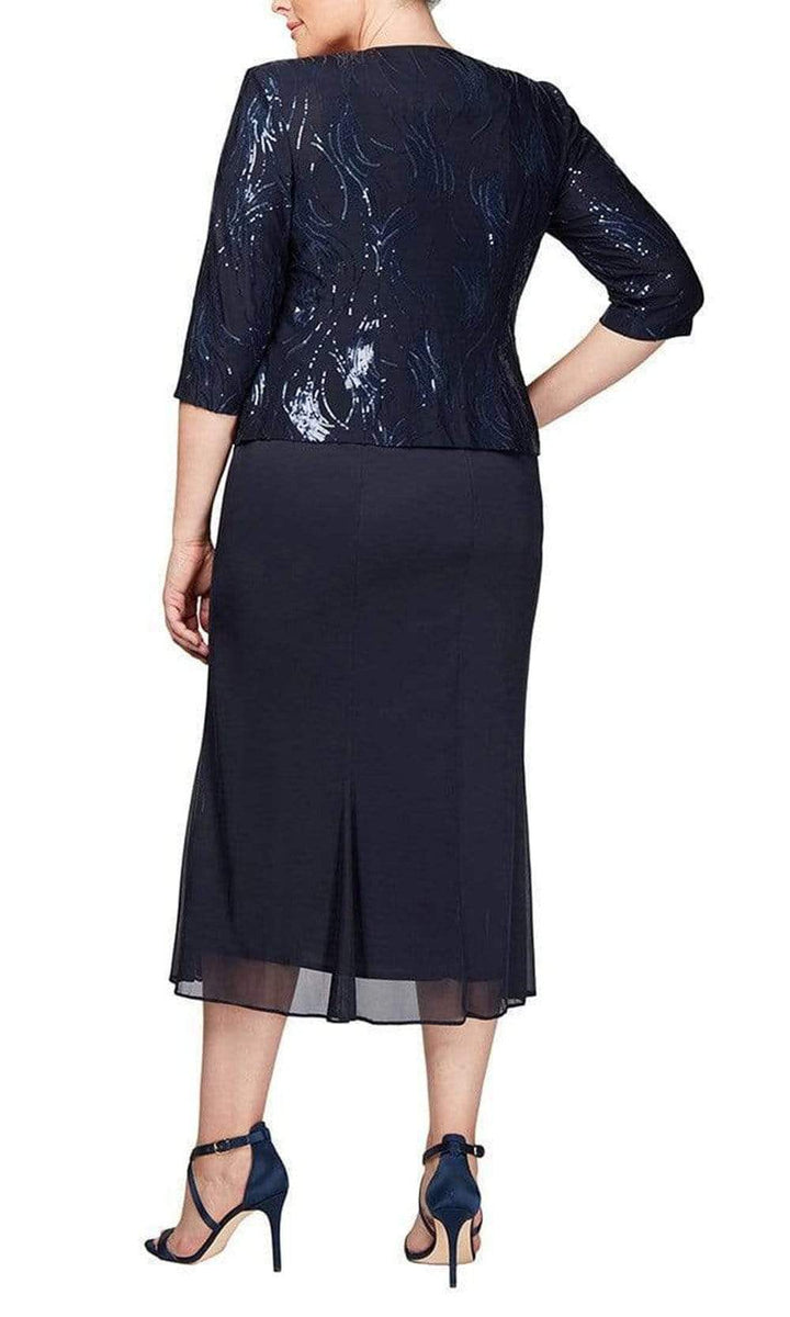 Alex Evenings - 496267 Plus Size Chiffon Dress with Sequin Jacket ...