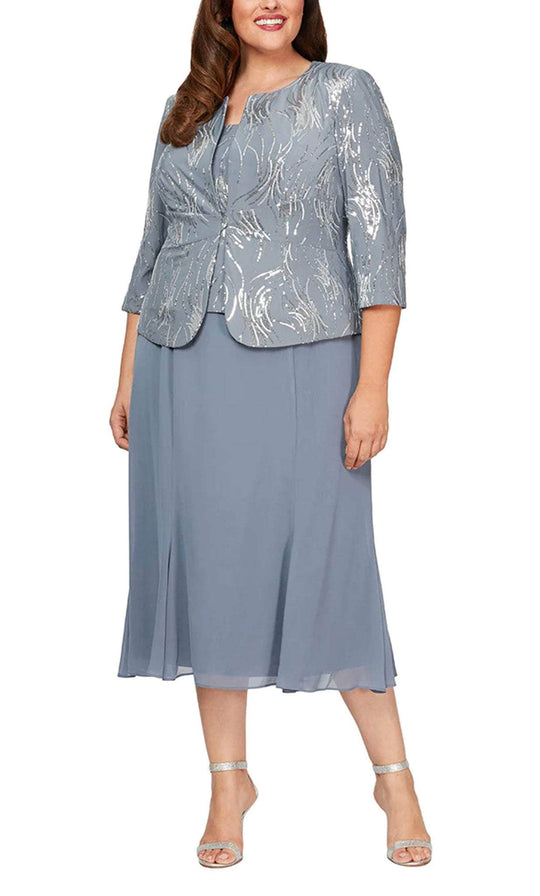 Alex Evenings 4962675 - Sequin Square Neck Jacket Formal Dress