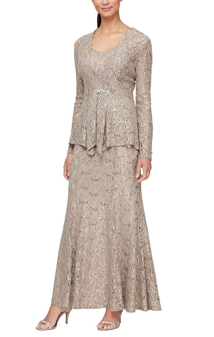 Alex Evenings - 81122452 Sleeveless Sequin Lace Dress With Jacket Special Occasion Dress