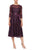 Alex Evenings - 8117835 Quarter Sleeves Embroidered A-Line Dress Mother of the Bride Dresess 4 / Eggplant