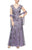 Alex Evenings - 8117897 V-Neck Floral Embroidered Gown With Shawl Mother of the Bride Dresses 4 / Icy Orchid