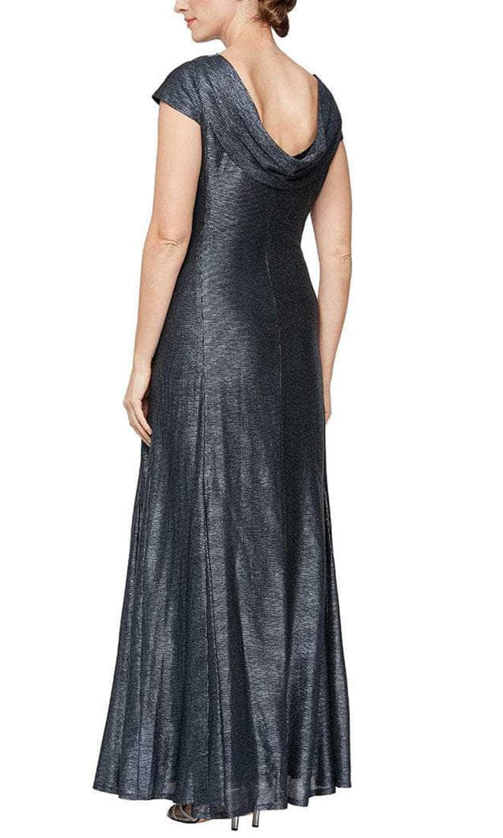 Alex Evenings - 8127685 Cap Sleeved Metallic Long Dress – Couture Candy