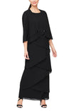 Alex Evenings - 8192001 Tiered Chiffon Long Dress  Couture Candy