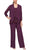 Alex Evenings - 8192002 Chiffon 3 Piece Pantsuit Special Occasion Dress 2 / Raisin