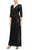 Alex Evenings - 8196646 Sequined V-Neck Column Gown Mother of the Bride Dresses 4 / Black