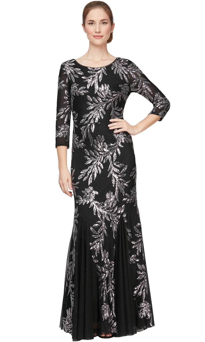 Alex Evenings 8196707 - Gilded Sequin Evening Dress Special Occasion Dress 6 / Black Pewter