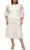 Alex Evenings - 82122420 Embroidered Quarter Sleeve Tea-Length Dress Wedding Guest Dresses