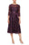 Alex Evenings - 8217835 Illusion Jewel Embroidered Petite Dress Mother of the Bride Dresses 6P / Eggplant