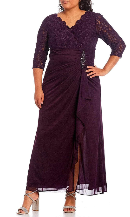 Alex Evenings 84122469 - Ruched Cascade Evening Dress