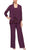 Alex Evenings 8492002 - Three-Piece Set Chiffon Jumpsuit Formal Pantsuits 14W / Raisin