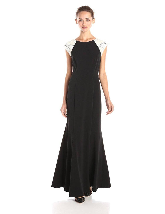 Alex Evenings - Embellished Bateau Neck Jersey Dress 1351159 Special Occasion Dress 6 / Black White