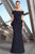 Alexander by Daymor - 1150 Off-Shoulder Structured Pleated Trumpet Gown Mother of the Bride Dresses 4 / Navy