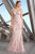 Alexander by Daymor - 1189 Short Sleeve Illusion Floral Lace Gown Evening Dresses 4 / Soft Pink