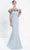 Alexander By Daymor - 1280 Ruffled Off-Shoulder Trumpet Dress Evening Dresses 6 / Glacier Blue