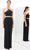 Alexander By Daymor - 1382 Strapless Asymmetric Neck Jumpsuit Evening Dresses 00 / Black/White