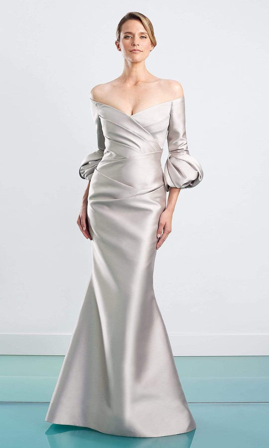 Alexander by Daymor - 1465 Off Shoulder Faux Wrap Trumpet Gown