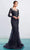 Alexander By Daymor - 1474 Illusion Embellished Tulle Gown Evening Dresses 4 / Navy