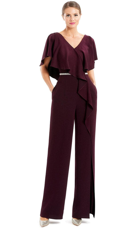 Alexander by Daymor 1669 - Ruffled Short Sleeve Formal Jumpsuit