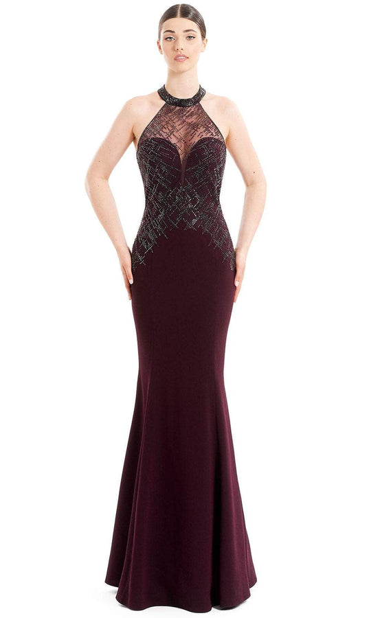 Alexander by Daymor 1672 - Illusion Halter Evening Dress