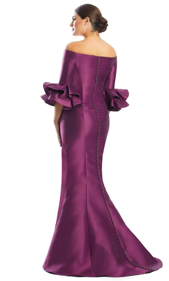 Alexander by Daymor 1758S23 Ruffled Sleeve Evening Dress