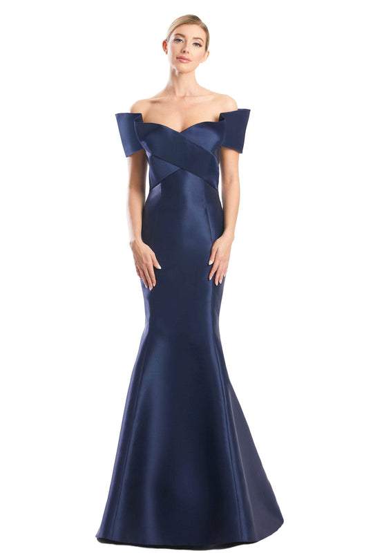 Alexander by Daymor 1763S23 - Bandage Bodice Satin Dress