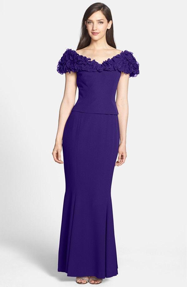 Alexander by Daymor - 2003 Ruffles Off Shoulder Evening Gown – Couture ...