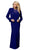 Alexander by Daymor - 2105 Classy Sheer Beaded Yoke Sheath Gown With Jacket Mother of the Bride Dresses 2 / Sapphire