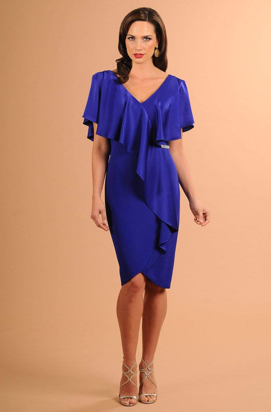 Alexander by Daymor - 609 Drape Short Sleeve Cocktail Dress