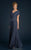 Alexander by Daymor 701  V-Neck A-Line Gown with Brooch Accent - 1 Pc. Sapphire in Size 12 Available CCSALE 14 / Graphite